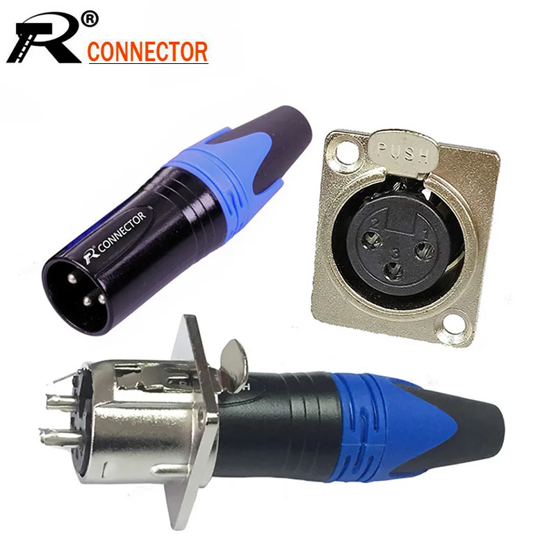 5 компл./лот 3 контактный разъем XLR шт. гнездовой панельный монтажный корпус +