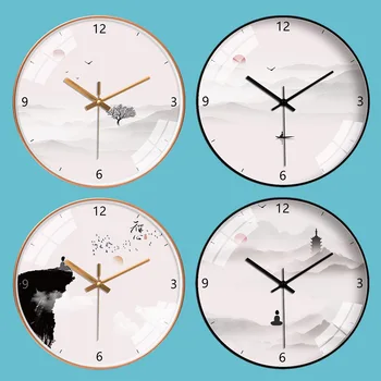 

Wall Clock Chinese Art Creative Clock New Chinese landscape Silent Wall Clock Bedroom Living Room Home Decoration
