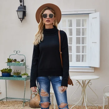 

Thick Women Fashion Hollow Out Knitted Pullovers Sweater Top Autumn Winter Warm Clothes Christmas Black Sweater