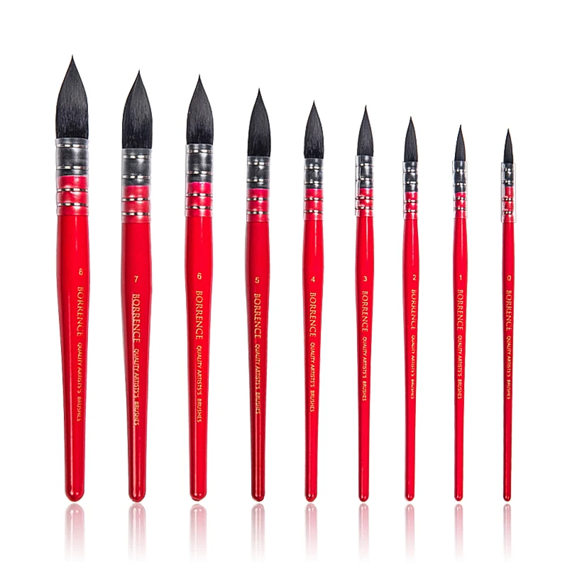 

Professional High Quality Watercolor Brush Squirrel Nylon Hair Brush Pen Calligraphy Round Point Hand Painting Art Supplies
