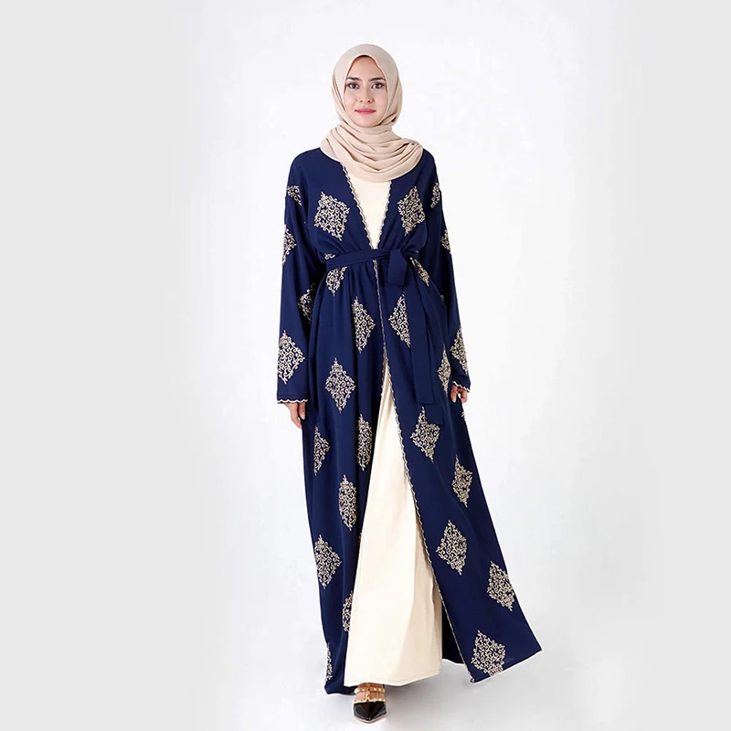 Вышитая открытая абайя Дубай кимоно хиджаб мусульманское платье для женщин абайя s кафтан Marocain кафтан халат молитва турецкая исламская одежда