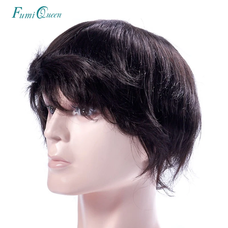 

Ali FumiQueen French Lace With PU Mens Toupee Hair Replacement Systems Indian Remy Hair Toupee Men HairPiece wig