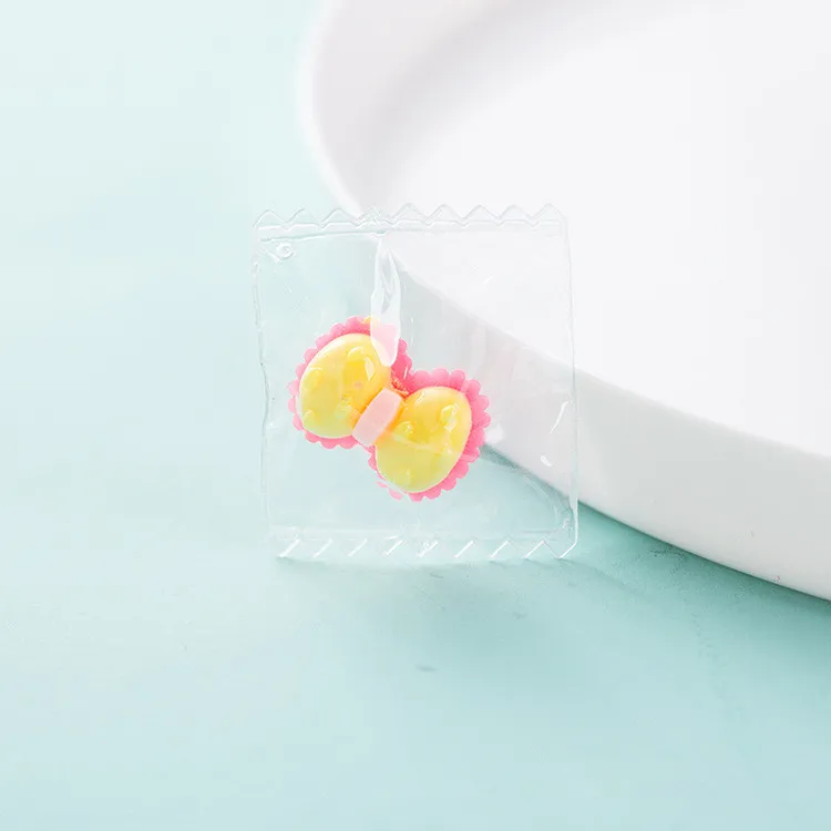 10 шт. ПВХ прозрачная Конфета Kawaii фрукты искусственные продукты Flatback Смола Кабошон наполнитель DIY серьги ювелирные изделия аксессуары Скрапбукинг - Цвет: bow-knot