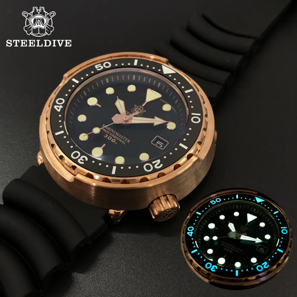 Часы для дайвинга STEELDIVE NH35 немецкие часы CuSn8 из оловянной бронзы 300 м с сапфировой