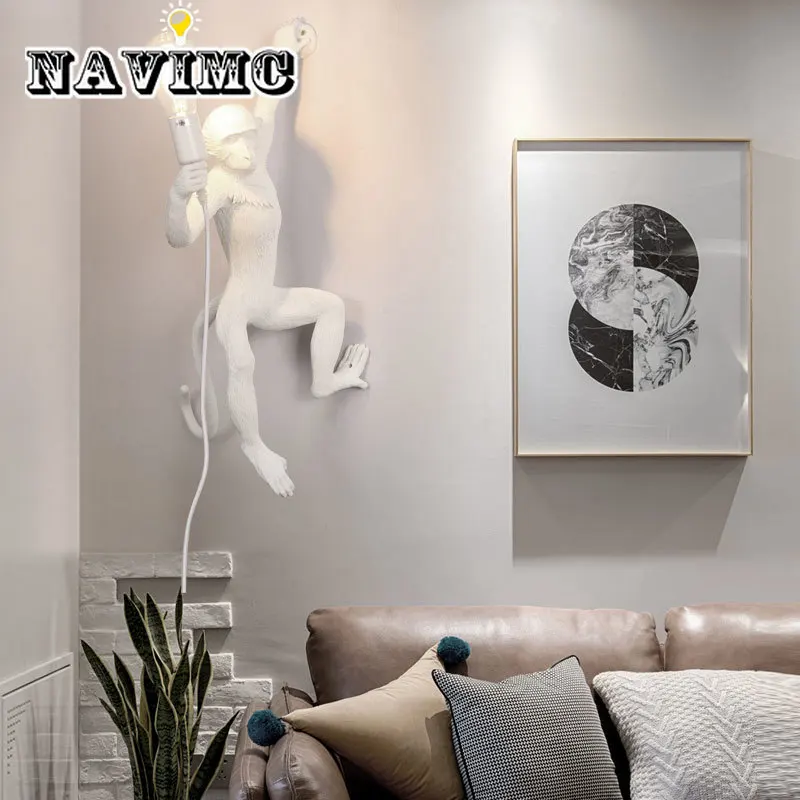 

Nordic Style Monkey Resin Creative Desktop Decorative Light for Study Bar Decoration