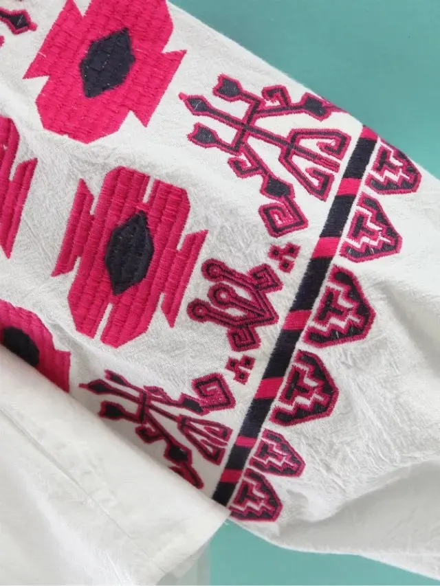 Boho блузка из хлопка с цветочной вышивкой блузки с кисточками и длинным рукавом-фонариком Свободные повседневные женские топы в стиле хиппи блузка и рубашка