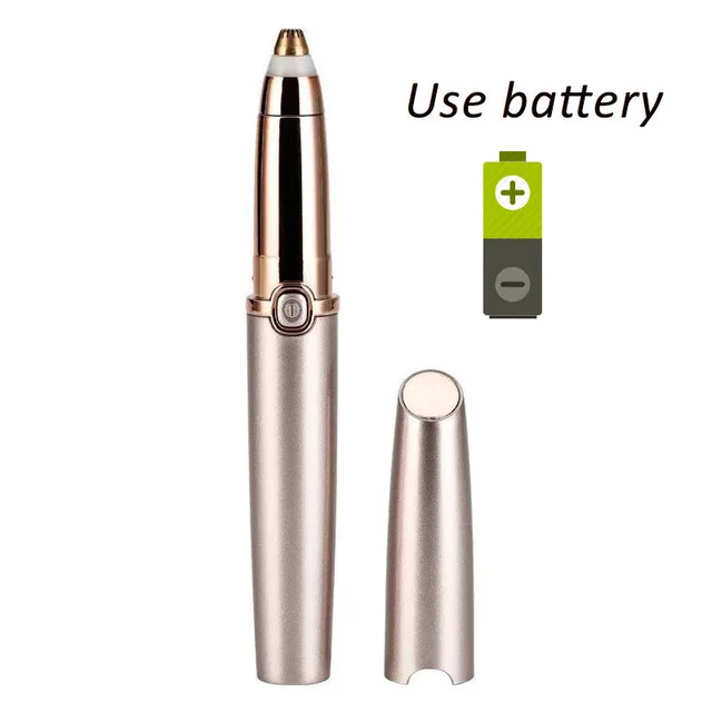 goldpink use battery Электрический мини-триммер для бровей, губная помада, брови, ручка для удаления волос, безболезненная бритва, бритва, портативный эпилятор, средство для удаления волос на лице dfdf - Цвет: goldpink use battery