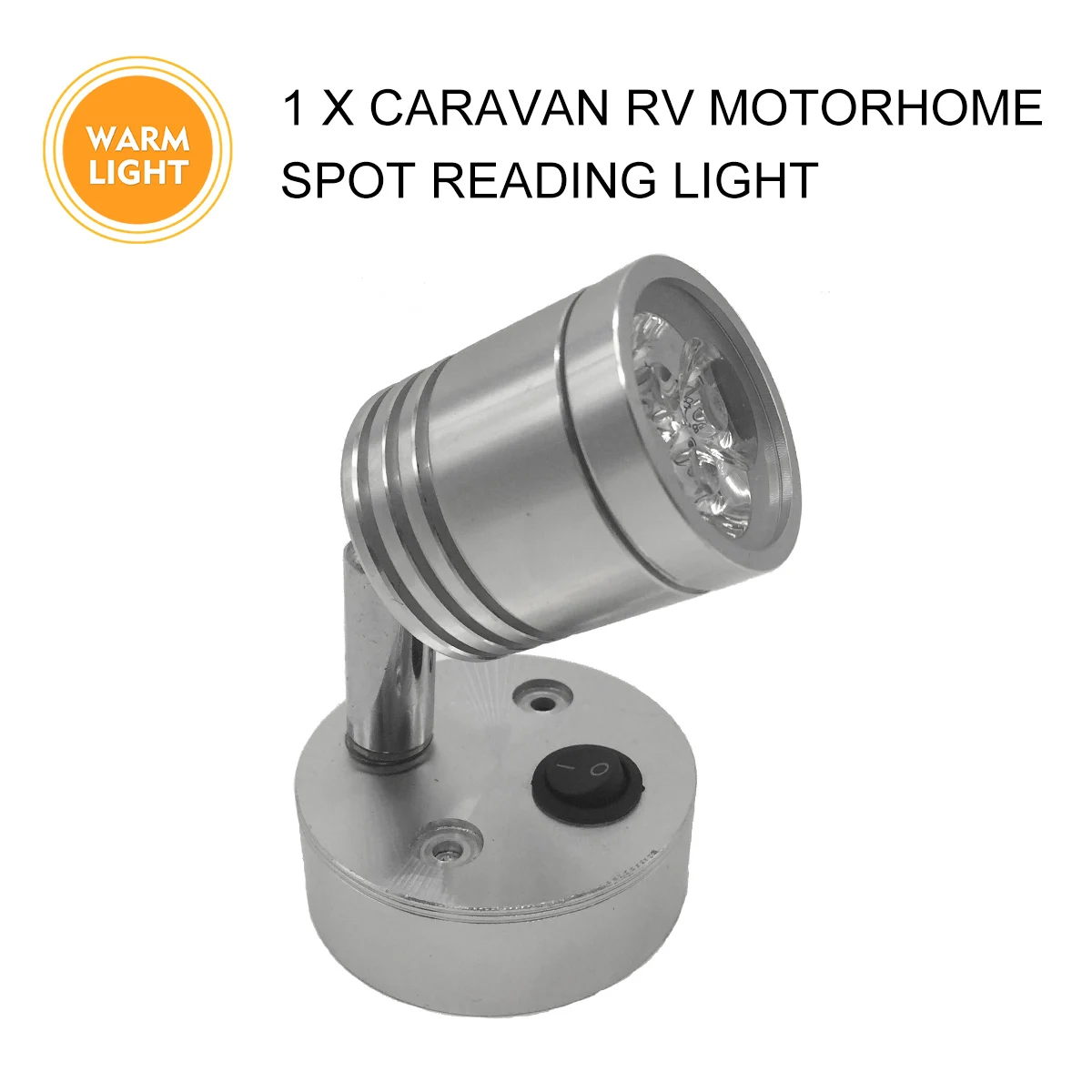 

12V 3W Trailer Truck Interior Lamp Car Van Boat 300LM LED Warm Reading Light Switch Wall Mount Adjustable RV Camper Accessories