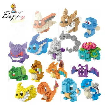 

TOP Sale LNO Blocks early educational toys Charizard Bulbasaur Squirtle anime doll children Xmas birthday gifts kids toy