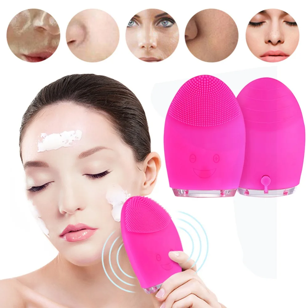 USB Mini Face Cleaning Brush Electric Massage Washing Machine Waterproof Silicone Cleansing Tools skincare pore cleanser