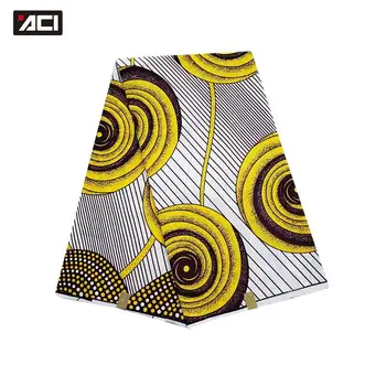 

ACI African Wax Fabric 6 Yards New Fashion Ankara Fabric African Real Wax Prints Tissu Africain Ghana Wax Prints Fabric For Girl