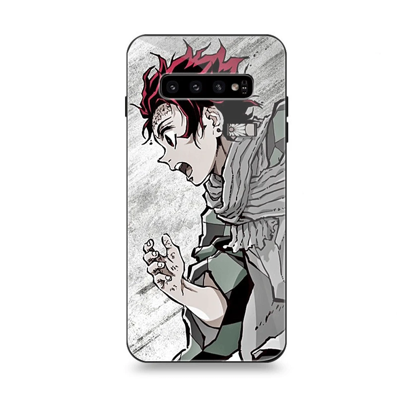 Чехол стекло для samsung A70 A50 A30 A40 A20 A60 A10 S7 Edge S8 S9 S10 Plus Note 8 9 Чехол аниме Demon Slayer Kimetsu no Yaiba