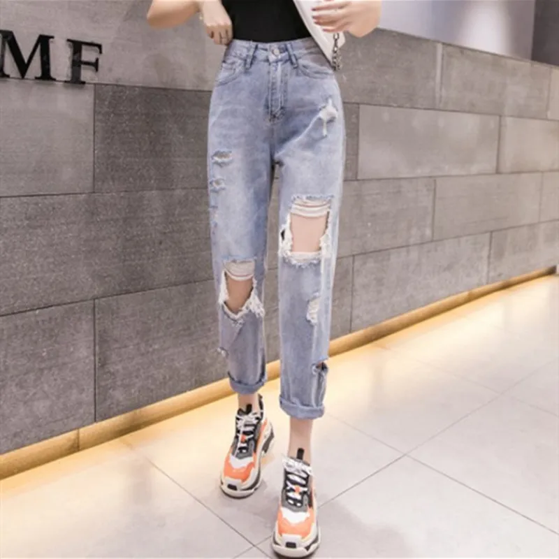 Woman Jeans High Waist Ripped Jeans 2020 Sale Items For Clothes Wide Leg Denim Clothing Blue Streetwear Fashion Vintage Pants Woman Jeans High Waist Ripped Jeans 2020 Sale Items For Clothes Wide Leg Denim Clothing Blue Streetwear Fashion Vintage Pants