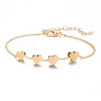 

Modyle 2020 Hot New Fashion Adjustable Chain Heart Bracelet For Women Sample Jewelry Gift