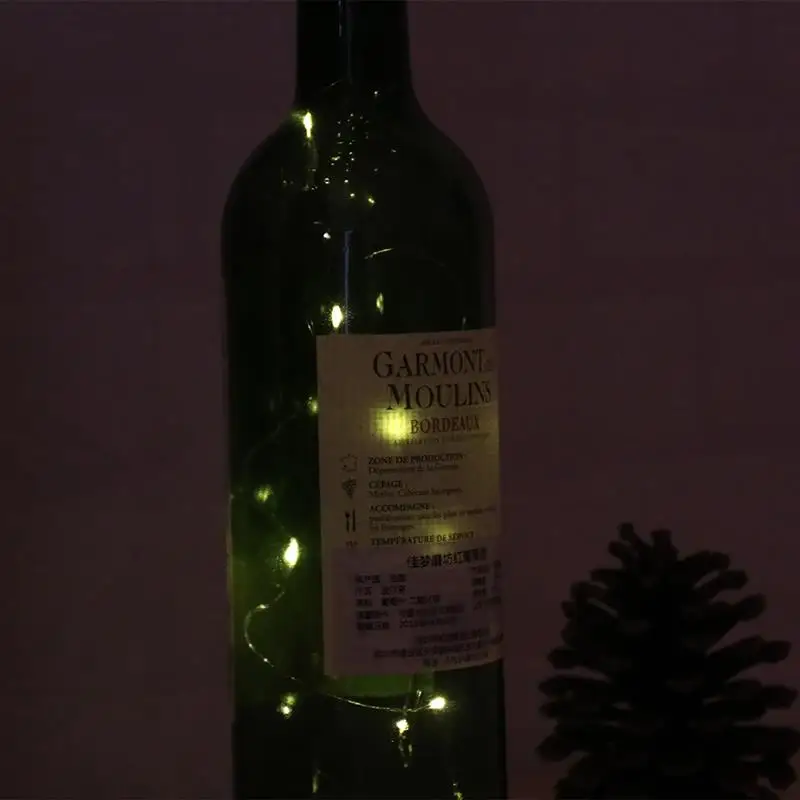 Solar Powered Bottle Lights Waterproof Mini Copper String Lights for Wine Bottles with Cork DIY/Decor/Party/Wedding - Испускаемый цвет: Тёплый белый