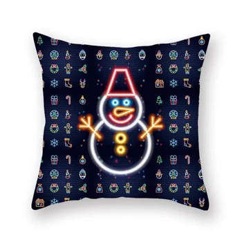

Christmas Snowman Cushion Case Cover Snowflake Cushion Cover Case for Car Sofa Christmas Home Decorative