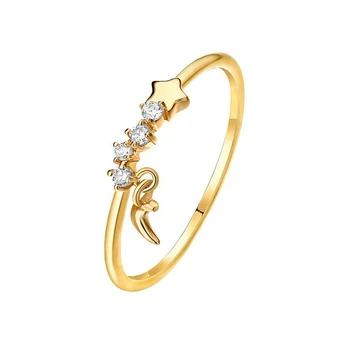 

Popular personality stars moon ring chic cute ladies ring delicate romantic jewelry gift