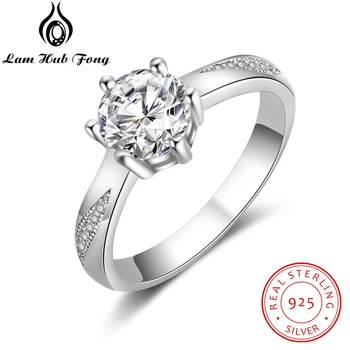 

925 Sterling Silver Rings Clear CZ Finger Rings for Women Wedding Engagement Jewelry Promise Gift for Girlfriend (Lam Hub Fong)
