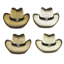 Летняя мужская спрей краска джинсовая женская уличная пляжная шляпа солнцезащитный козырек полый ковбойский головной убор Западная широкая Кепка в стиле унисекс