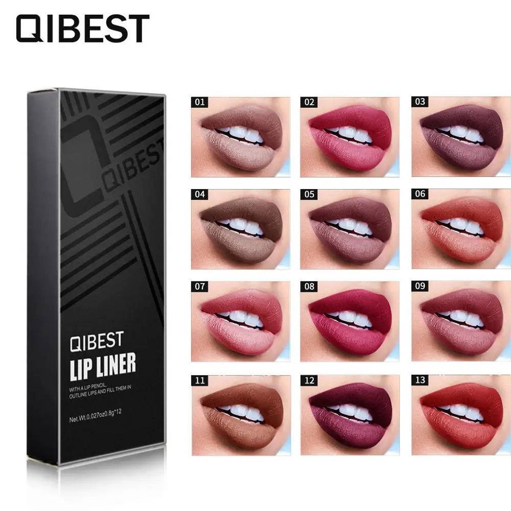 

12pcs/set Waterproof Matte Lipstick Pencil Lip Liner Makeup Contour Lip Tint Sexy Batom Mate Long Lasting Moisturizer Lipliner