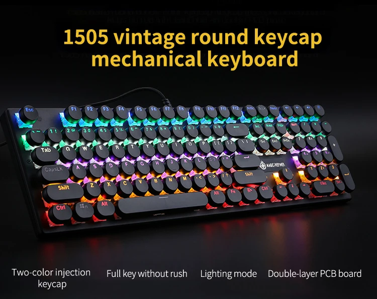 computador notebook jogos com fio redondo keycaps suspendido teclado destacável