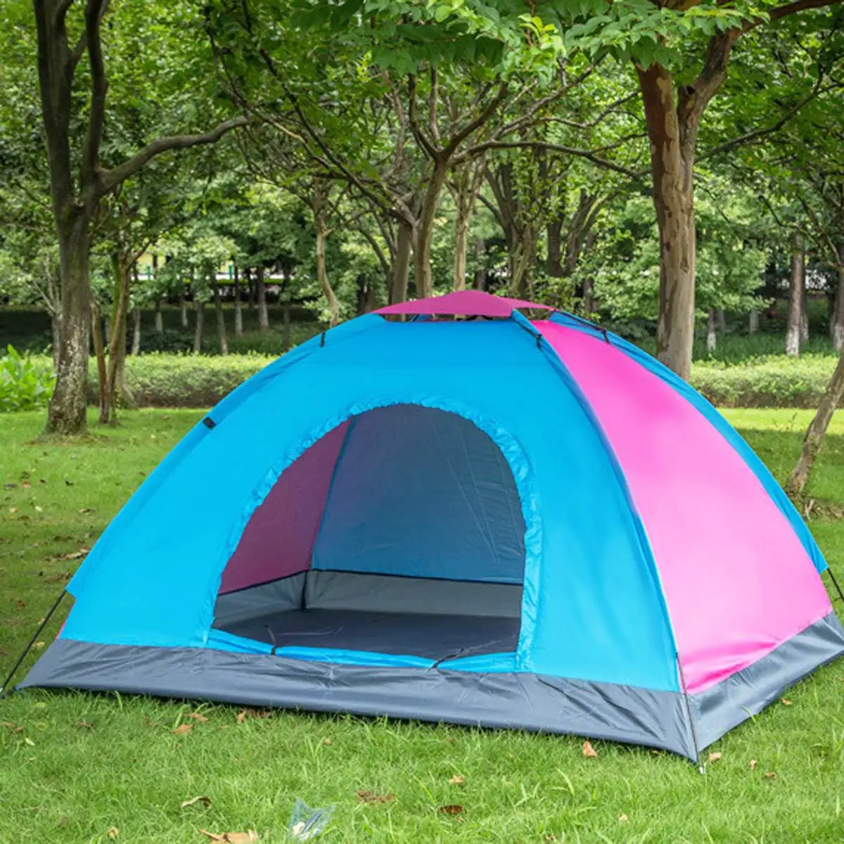 200x150x110cm 2 people Waterproof Coating Camping Tent Oxford Cloth Outdoor Travel Portable Shelter Random Color
