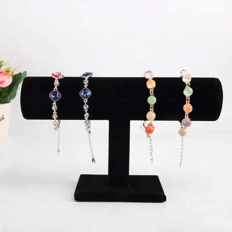 Mult-layer Black Portable Velvet Bracelet Bangle Necklace Display Stand Holder Jewelry Stand Holder Bracelet Organizer