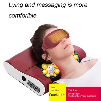 

Electric Multifunction Massager For Neck Kneading Hot Compress Relieve Fatigue Massage Pillow Relief Tool Therapy Pain 220Vplug
