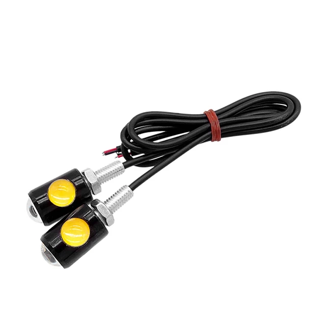 2 Pcs LED Motorcycle Signal Lamp Super Bright LED Car Number License Plate Bolt Screw Tail Rear Light Brake Fog Lamp Bulb black