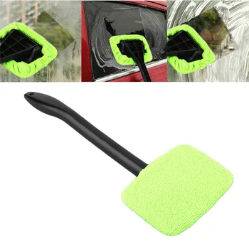 

Handheld Windshield Cleaner Tool Microfiber Wipe Multipurpose Long Handle Car House Window Glass Wiper Cleaner Tool