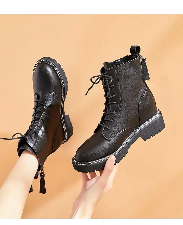 

Autumn Martin Boots 2019 New Style Autumn & Winter Women's Fashion INS Versatile Online Celebrity Platform Locomotive Thin Small