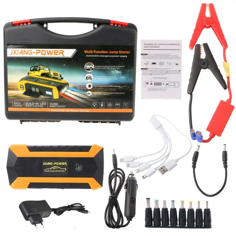 Najtaniej 89800mAh 4 USB przenośne samochód skok startowy pakiet wzmacniacz ładowarka moc baterii banku 87HE