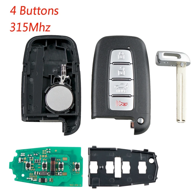 Car Smart Remote Key 4 Buttons Fit For 2011 2012 2013 Hyundai Sonata Sy5Hmfna04 315Mhz