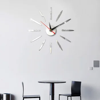 

Home Clock Decor Modern 3D DIY Number Mirror Clock Sticker Home Surface Wall Office Room DIY Decor Living Stickers