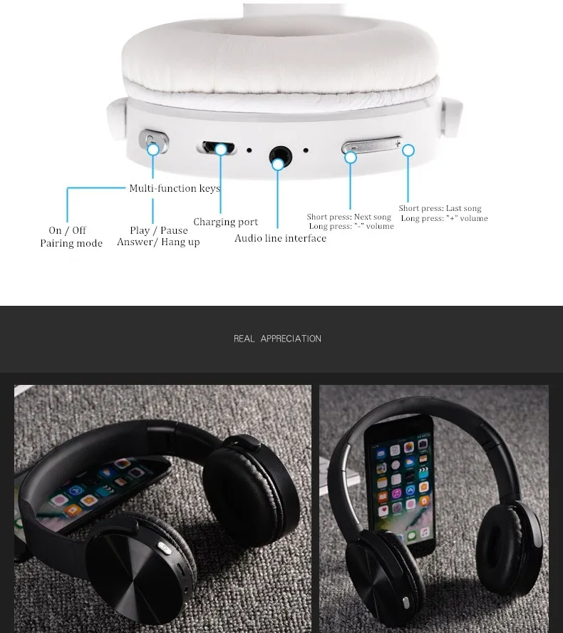 Bakeey Беспроводные bluetooth Наушники V4.1 USB 3,5 мм шумоподавление тяжелый бас стерео складные наушники