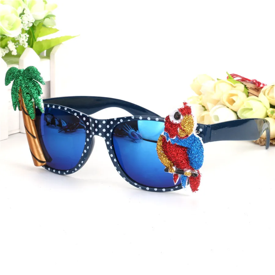 SOL DE ORO Parrot Coco вечерние забавные очки в форме животных очки для вечеринки цветные линзы - Цвет линз: Coco parrot glasses