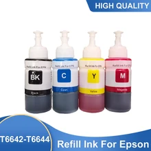 Encre 664 colorant pour imprimante Epson, 4 couleurs, L120 L132 L210 L310 L365 L380 L382 L486 L550 L800 L805 L1300 L1455 ET 2500 ET 2650 ET 16500