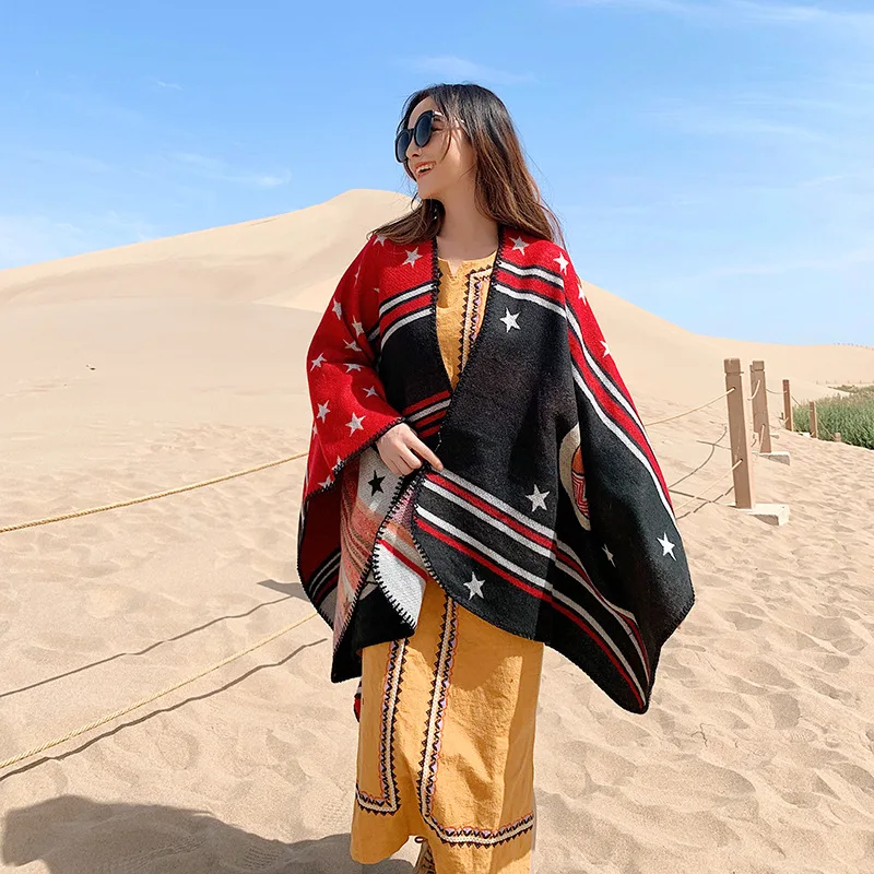 Женская шаль модный звездный узор пустыня путешествия акриловая шаль