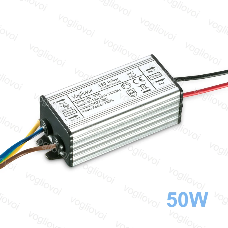 Vogliovoi светодиодный трансформатор 50 Вт низкий ток для прожектора HighBay AC110V AC220V алюминиевый IP67 Светодиодный адаптер трансформатора