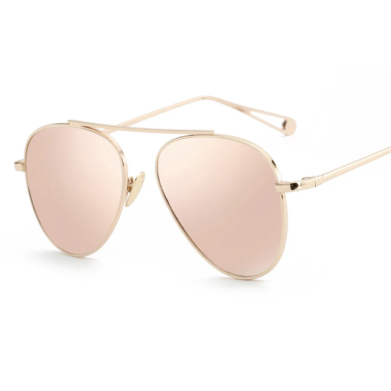 C4 Pink Mirror Женские солнцезащитные очки-авиаторы, классические Винтажные Солнцезащитные очки для женщин, розовые зеркальные оттенки, UV400 oculos de sol feminino - Цвет линз: C4 Pink Mirror