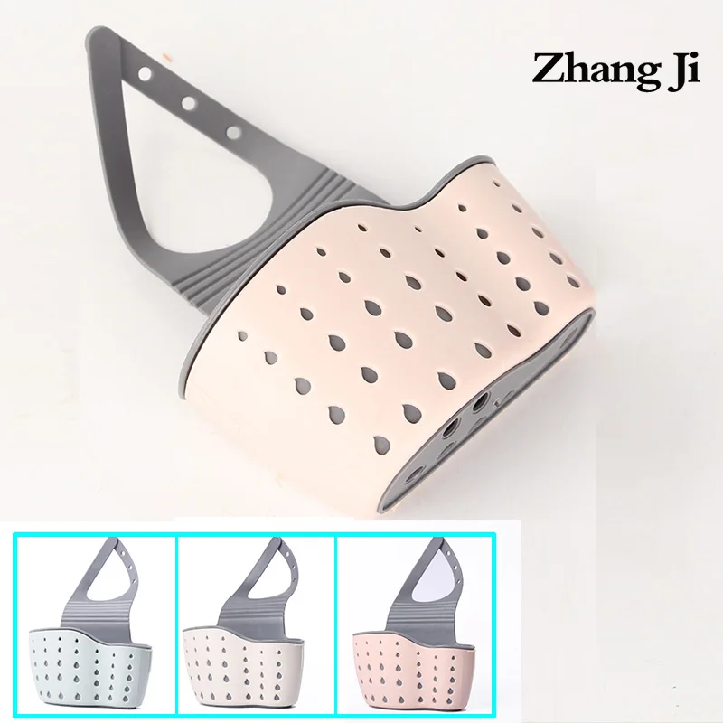 

Double layer kitchen hanging storage basket ABS and TPR material sink faucet sponge holder Kitchen Shelving Drain Rack ZJ122