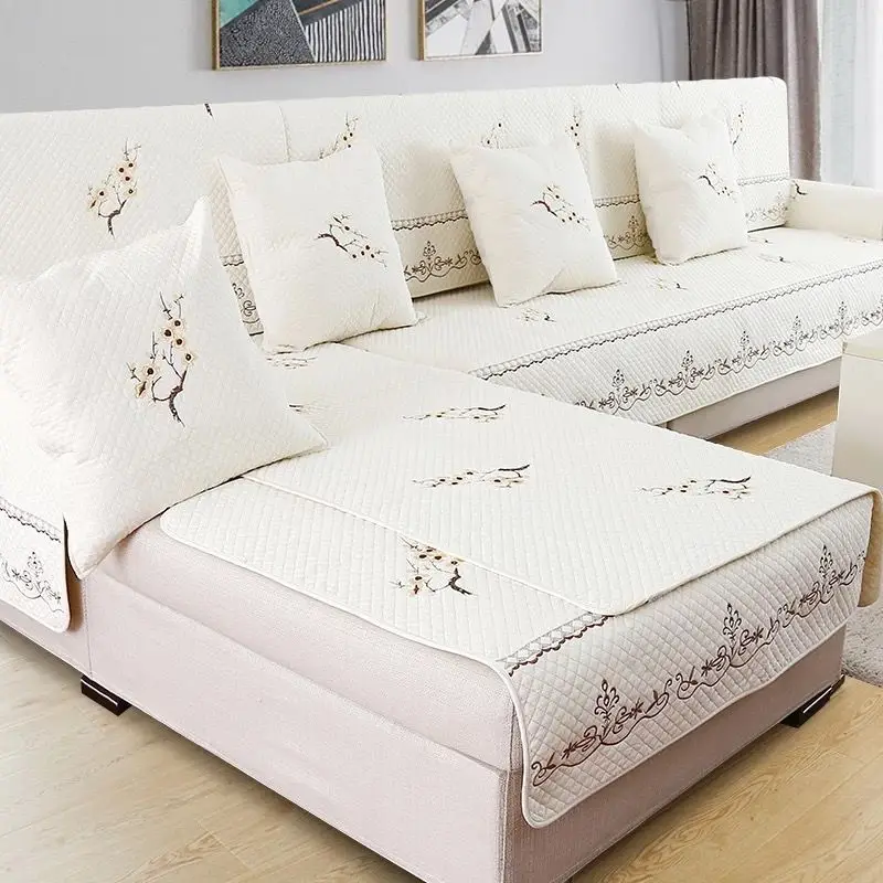 

[Comfortable Versatile] Sofa Cushion Four Seasons Universal Cotton European Style Anti-slip Sofa Cushion Set Cover Towel All Edg