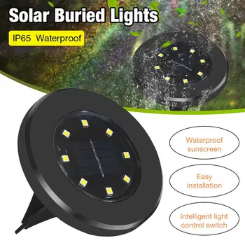 

8LED ABS Solar Floodlight Buried Lights Waterproof Intelligent Control Lamp For Courtyard Garden Lighting Decoration