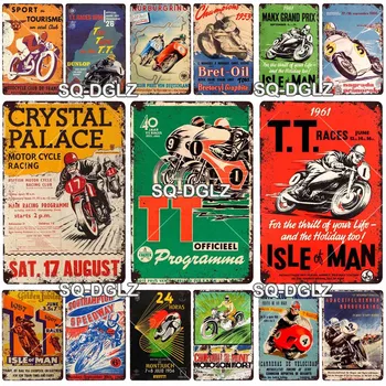 

Racing Man Metal Sign Vintage Plaque Poster Tin Sign Wall Decoration Bar Pub Club Retro Motorcycle Sign Vintage Gift