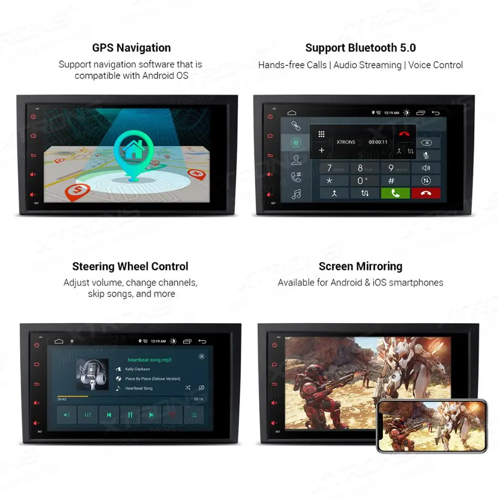 Автомобильный радиоплеер XTRONS 8 дюймов Android 10 0 DSP GPS без DVD для Audi A4 S4 B6 B7 RS4 2002 2003 2004 2005