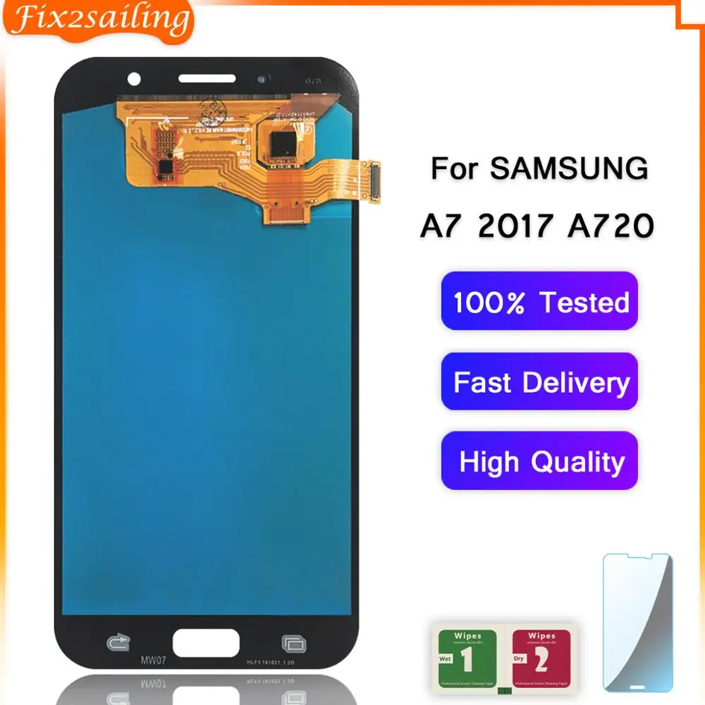 Супер AMOLED ЖК-дисплей FIX2SAILING для Samsung Galaxy A7 2017 A720 A720F A720M A720Y кодирующий
