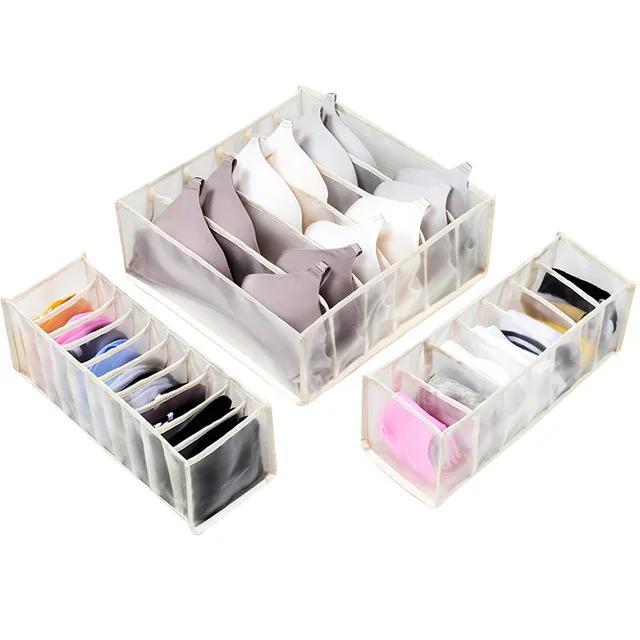 Multi-grids Underwear Storage Box Sock Bra Underpant Organizer Lattice Mesh Drawer Tidy Divider Practical Grid underwear 
