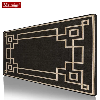 

Black Lines Persian Rug Mouse Pad XXL Gamer Desk Mat Large Keyboard Pad Gaming MousePad 90x40cm/80x30cm for Laptop Table Pads