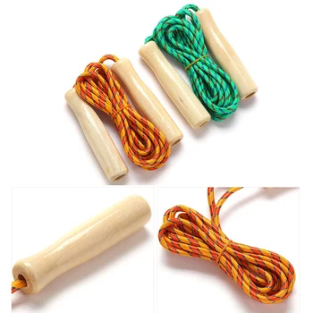 

Skipping Rope Wooden Handle Skipping Rope 2.5M for Students Fitness Training Sport Game H7JP