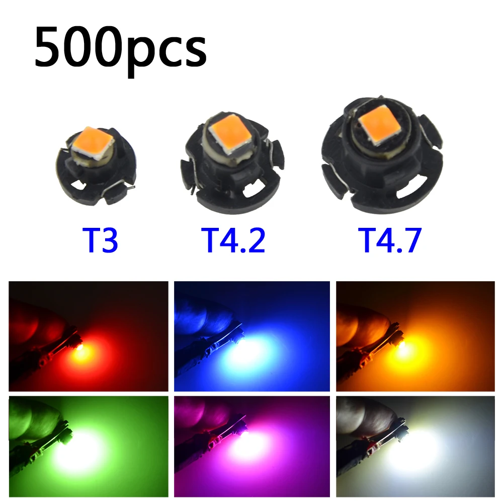 

500 шт. T3 светодиодный 3030 SMD СВЕТОДИОДНЫЙ ная лампа T4.2 T4.7 индисветильник ПА приборной панели автомобиля предупреждающий индисветильник света приборная лампа авто лампа